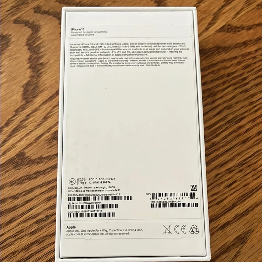 Empty Box 📦 Apple iPhone Black iPhone 13